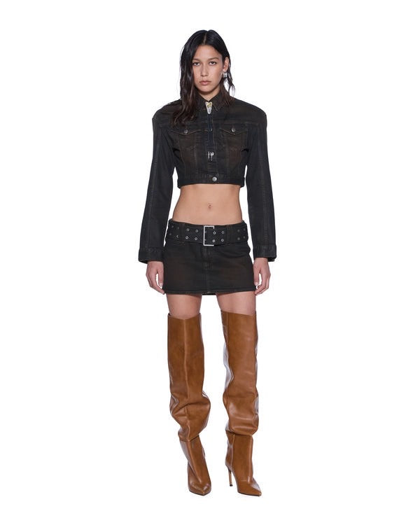 【KSUBI - スビ】MICRO MINI BELTED GREASED / BROWN (スカート/ブラウン)