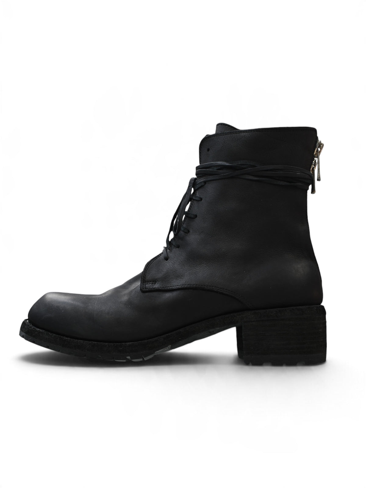 【GUIDI - グイディ】NB07V CALF LACED UP BACK ZIP BOOTS / BLACK(ブーツ/ブラック)