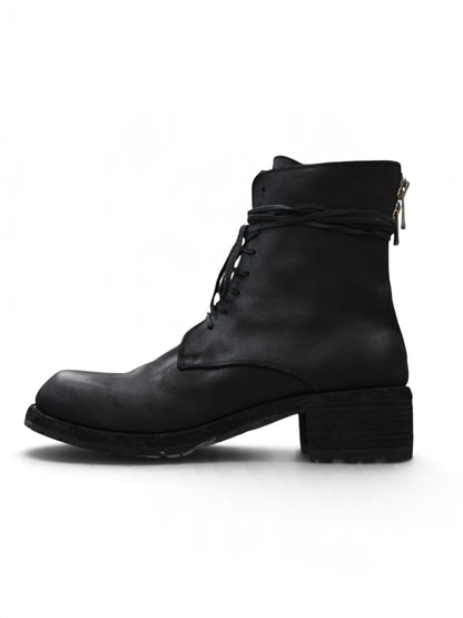 【GUIDI - グイディ】NB07V CALF LACED UP BACK ZIP BOOTS / BLACK(ブーツ/ブラック)