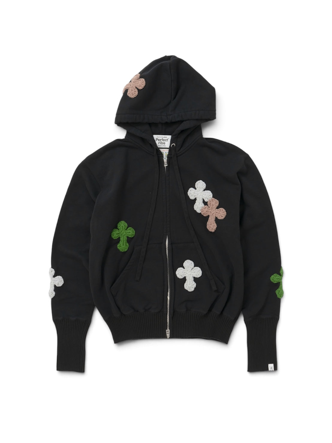【Perfect ribs® × Y.A.R.N.】Basic Zip Hoodie (フーディー/ブラック)