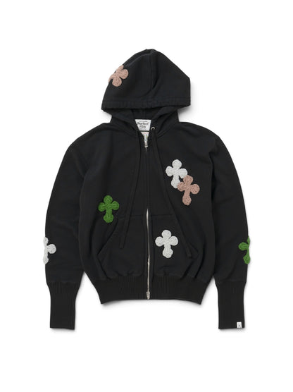【Perfect ribs® × Y.A.R.N.】Basic Zip Hoodie (フーディー/ブラック)