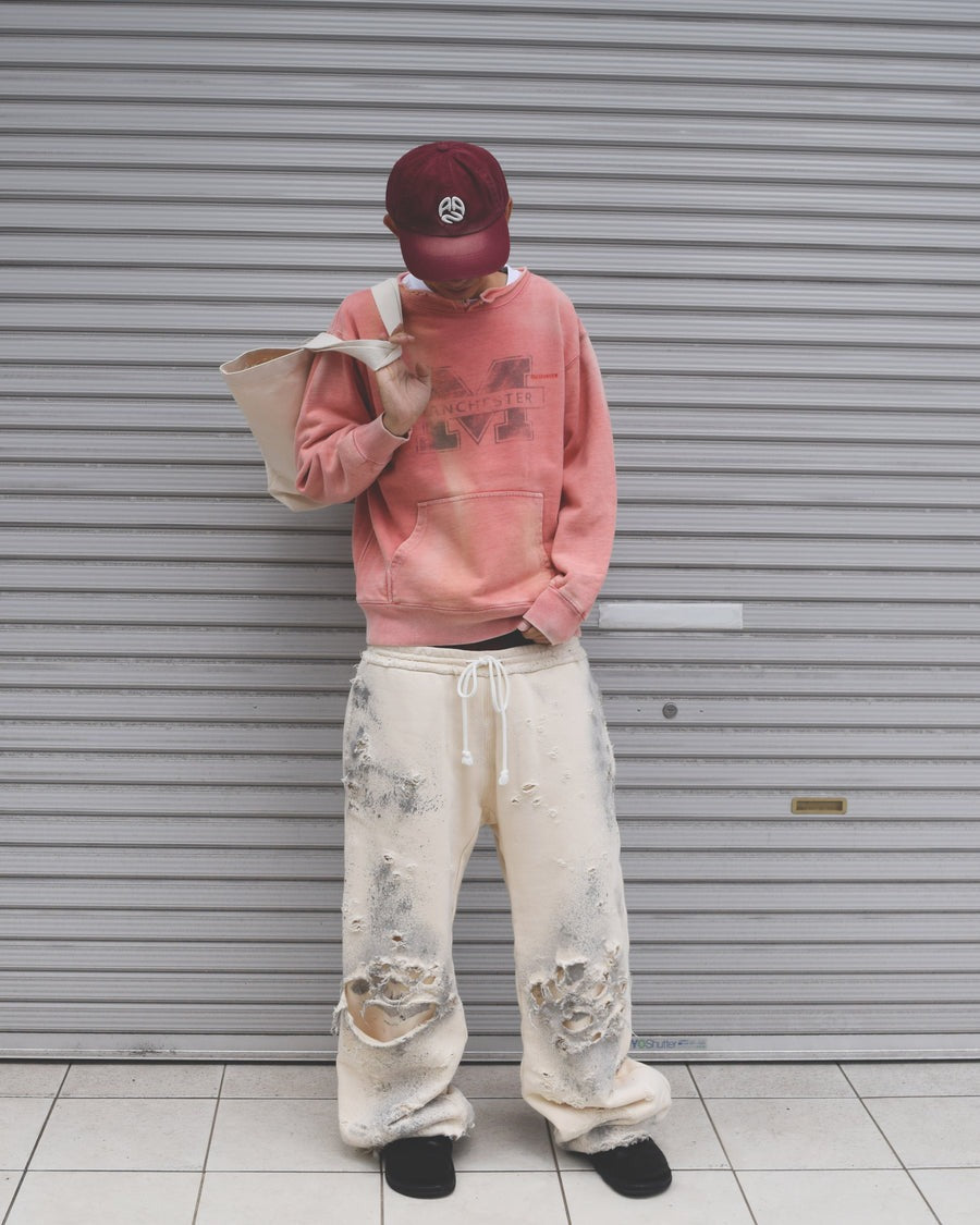 【ANACHRONORM - アナクロノーム】AN389 MANCHESTER PRINTED CUT-OFF SWEAT PARKA / RED (スウェット/レッド)