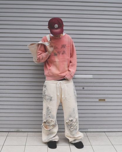 【ANACHRONORM - アナクロノーム】AN389 MANCHESTER PRINTED CUT-OFF SWEAT PARKA / RED (スウェット/レッド)