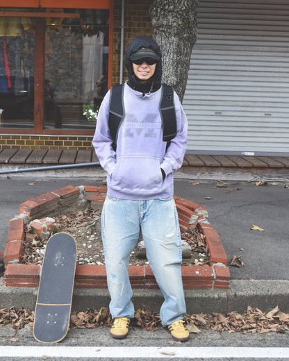 【ANACHRONORM - アナクロノーム】AN389 MANCHESTER PRINTED CUT-OFF SWEAT PARKA / NAVY (スウェット/ネイビー)
