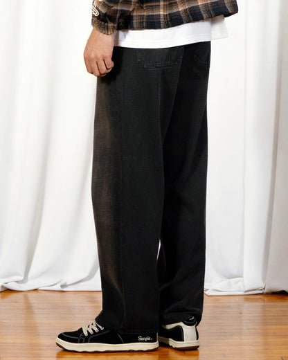 【PLEASURES - プレジャーズ】OIL BAGGY JEANS / DARK BROWN (パンツ/ダークブラウン)