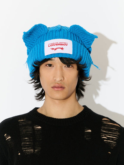 【Charles Jeffrey Loverboy - チャールズ ジェフリー ラバーボーイ】CHUNKY EARS BEANIE / BLUE (ビーニー/ブルー)