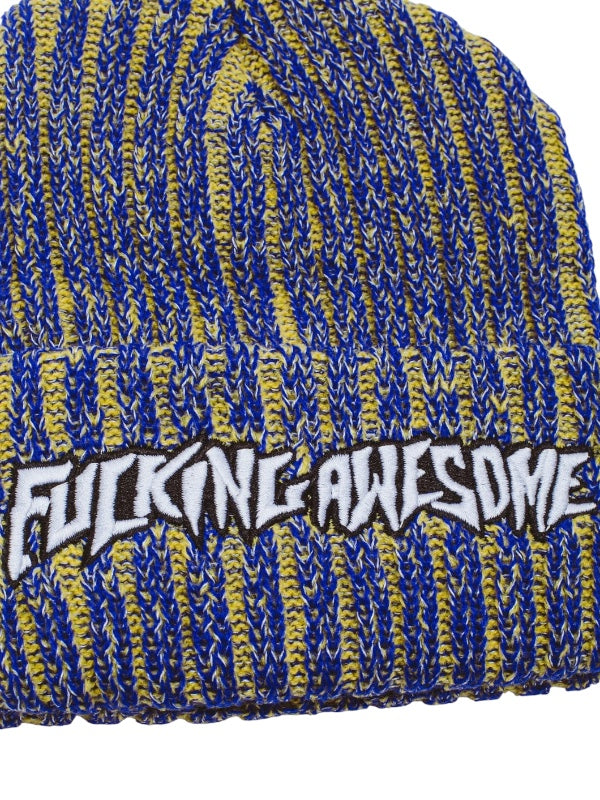 【Fucking Awesome- ファッキングオーサム】REFLECTIVE STRIPE BEANIE  / Yellow（ビーニー/イエロー)