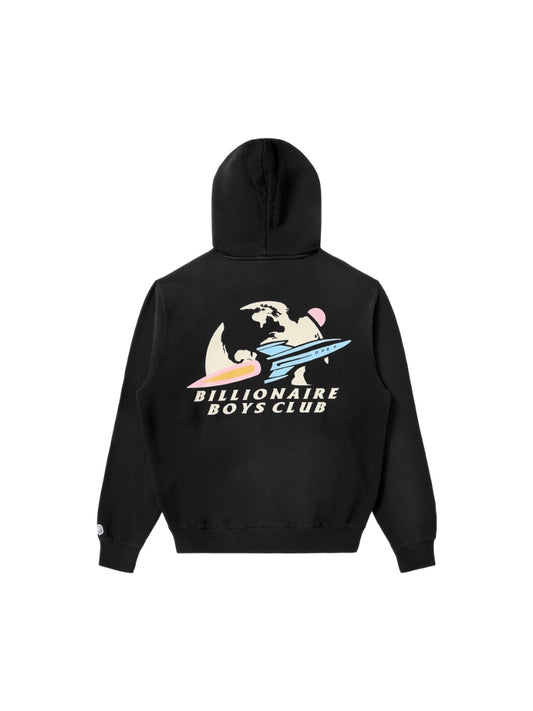 【Billionaire Boys Club-ビリオネアボーイズクラブ】 NEW WORLD HEAVY WASH FADED HOODIE / WHASHED BLACK (フーディー/ウォッシュドブラック)