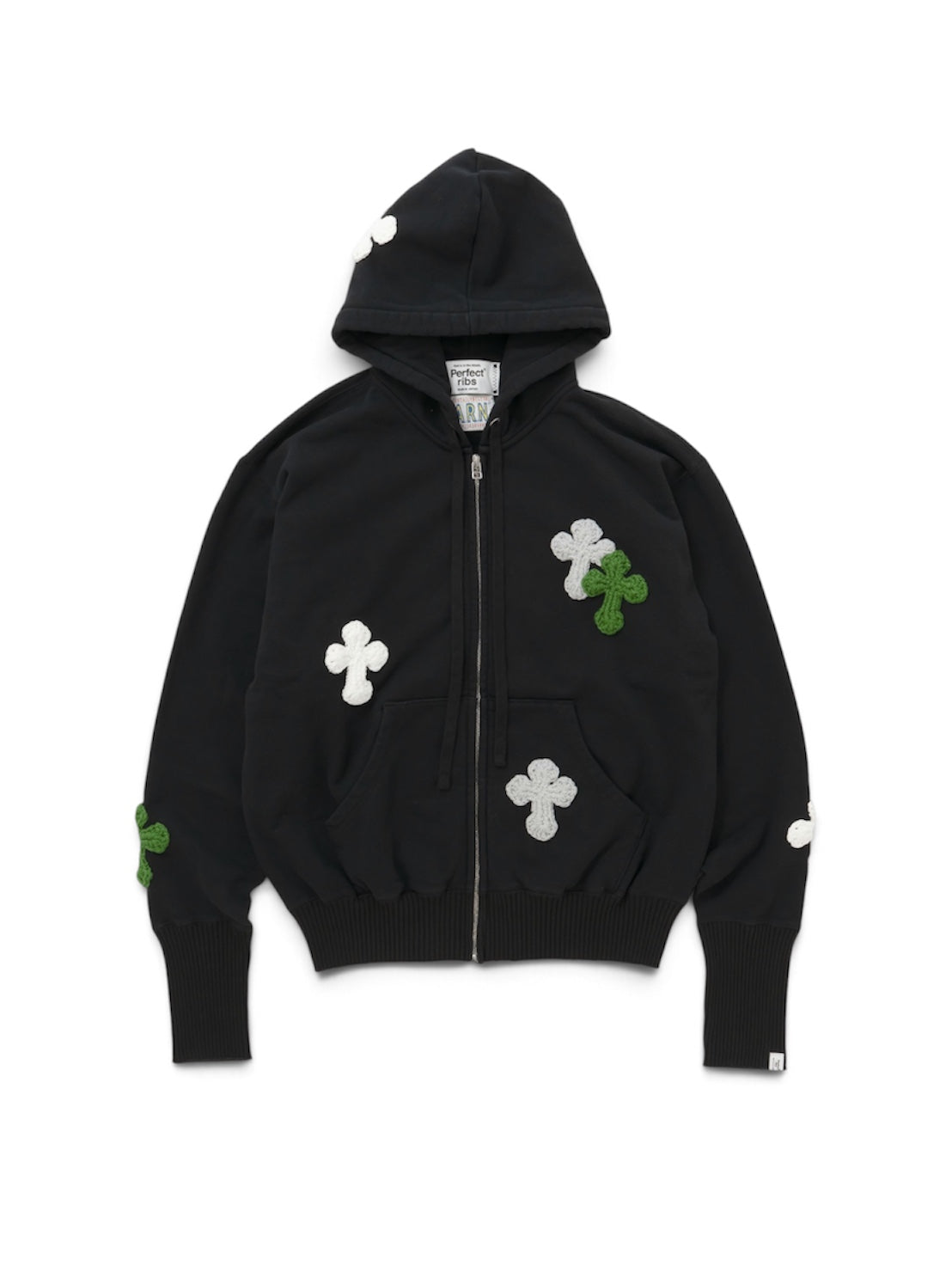 【Perfect ribs® × Y.A.R.N.】Basic Zip Hoodie (フーディー/ブラック)