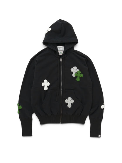 【Perfect ribs® × Y.A.R.N.】Basic Zip Hoodie (フーディー/ブラック)