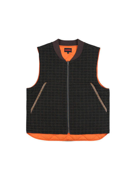 【PLEASURES - プレジャーズ】HORNS DENIM VEST / BROWN (ベスト/ブラウン)