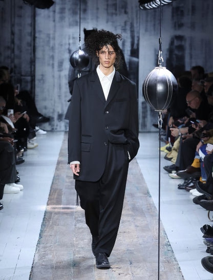 【Yohji Yamamoto POUR HOMME - ヨウジヤマモト プールオム】COTTON LINEN CLOTH DOUBLE COLLAR SHIRT（シャツ/ アイボリー)