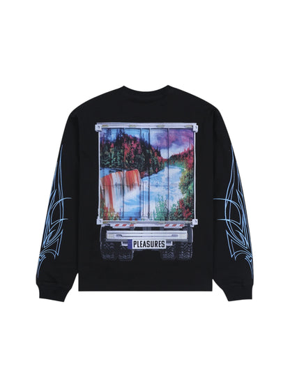 【PLEASURES - プレジャーズ】SEMI HEAVYWEIGHT LONG SLEEVE SHIRT / BLACK (L.S/ブラック)