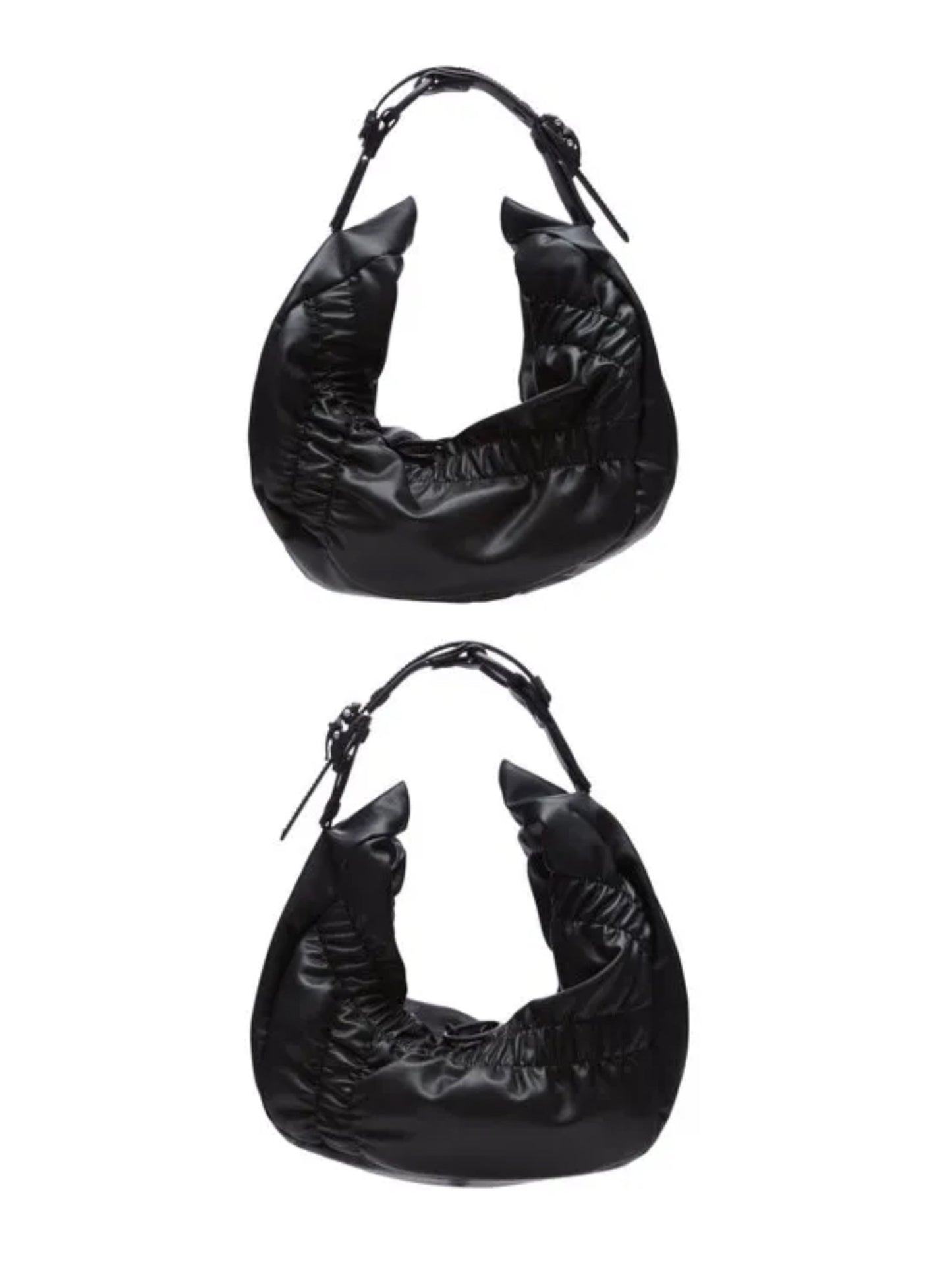 【INNERRAUM - インナーラム】OBJECT HM2 SMALL CRUNCH HALF MOON BAG / BLACK（バッグ / ブラック）