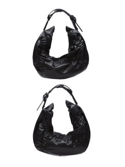 【INNERRAUM - インナーラム】OBJECT HM2 SMALL CRUNCH HALF MOON BAG / BLACK（バッグ / ブラック）