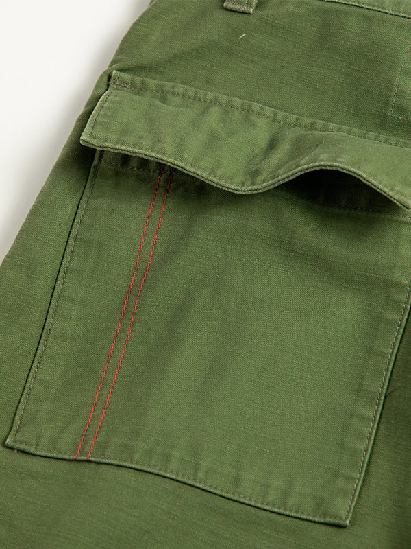 【ANACHRONORM - アナクロノーム】AN391 BACK SATIN MILITARY FLAP PANTS / OLIVE (パンツ/オリーブ)