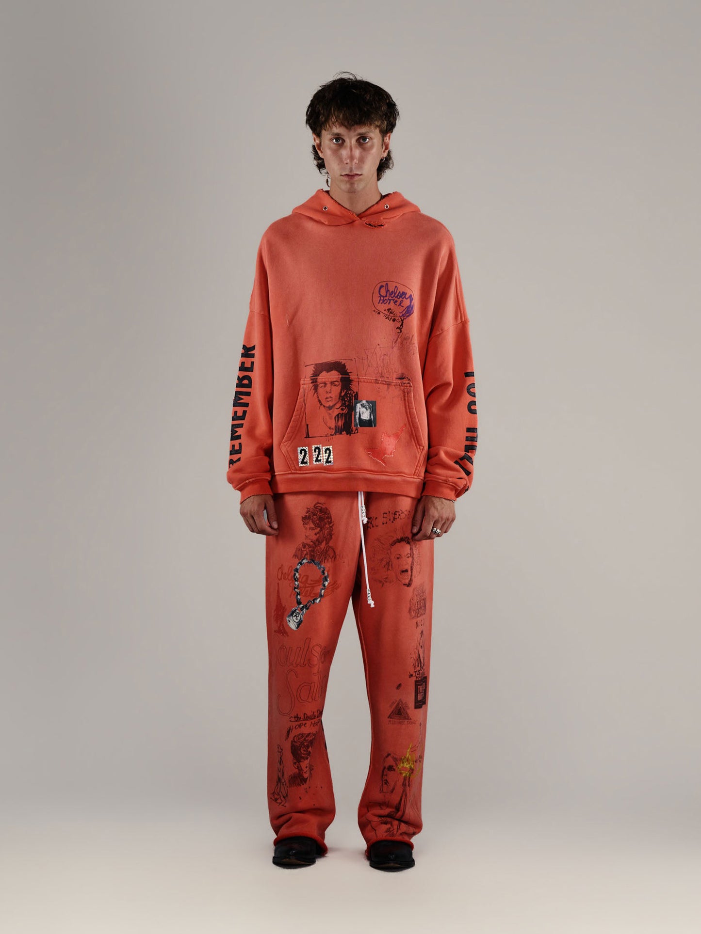 【PALY HOLLYWOOD - パリーハリウッド】BELLA MCGOLDRICK© X CHELSEAY HOTEL SWEATPANT / ORANGE(ボトムス/オレンジ)