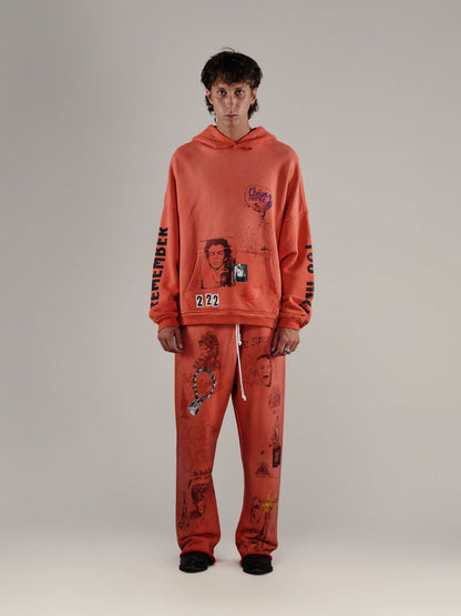 【PALY HOLLYWOOD - パリーハリウッド】BELLA MCGOLDRICK© X CHELSEAY HOTEL SWEATPANT / ORANGE(ボトムス/オレンジ)