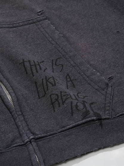 【PALY HOLLYWOOD - パリーハリウッド】CARRYING THE MESSAGE ZIP HOODIE / BLACK(フーディー/ブラック)