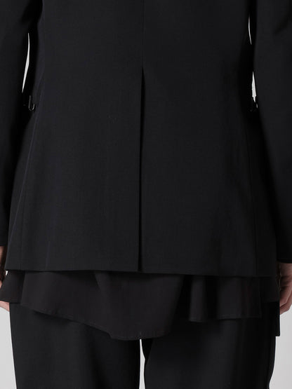 【Yohji Yamamoto POUR HOMME - ヨウジヤマモト プールオム】REGULATION GABARDINE 5BUTTONS JACKET（ジャケット/ ブラック)