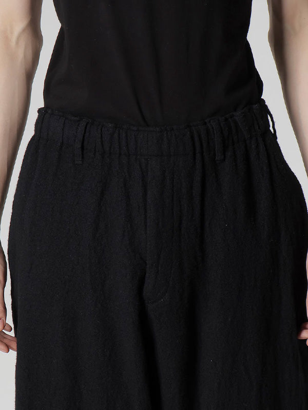 【Y's for men - ワイズフォーメン】"Y's for men × MASSES" SHRINK SERGE WAIST ELASTIC PANTS(パンツ/ブラック)
