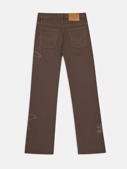 50%OFF【BLUE MARBLE - ブルーマーブル 】FLOWER BOOTCUT JEANS / BROWN(ブーツカット)