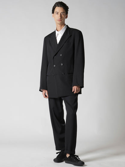 【Y's for men-ワイズフォーメン】WOOL GABARDINE WAIST GATHERED PANTS(パンツ/ブラック)