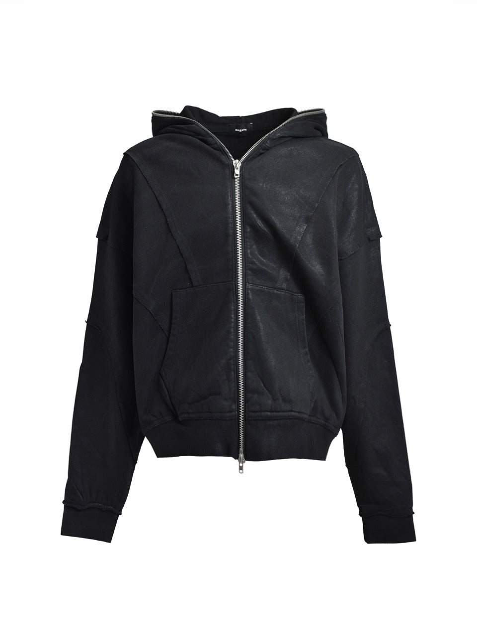 【BREATH - ブレス】  COATING ZIP UP HOODIE / BLACK （フーディー/ブラック)
