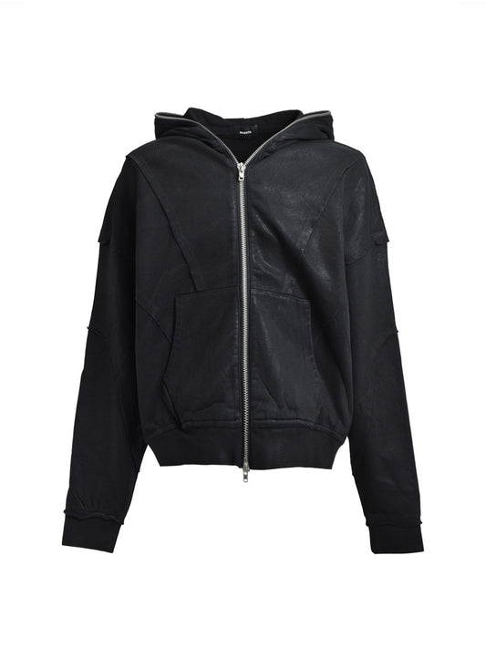【BREATH - ブレス】  COATING ZIP UP HOODIE / BLACK （フーディー/ブラック)