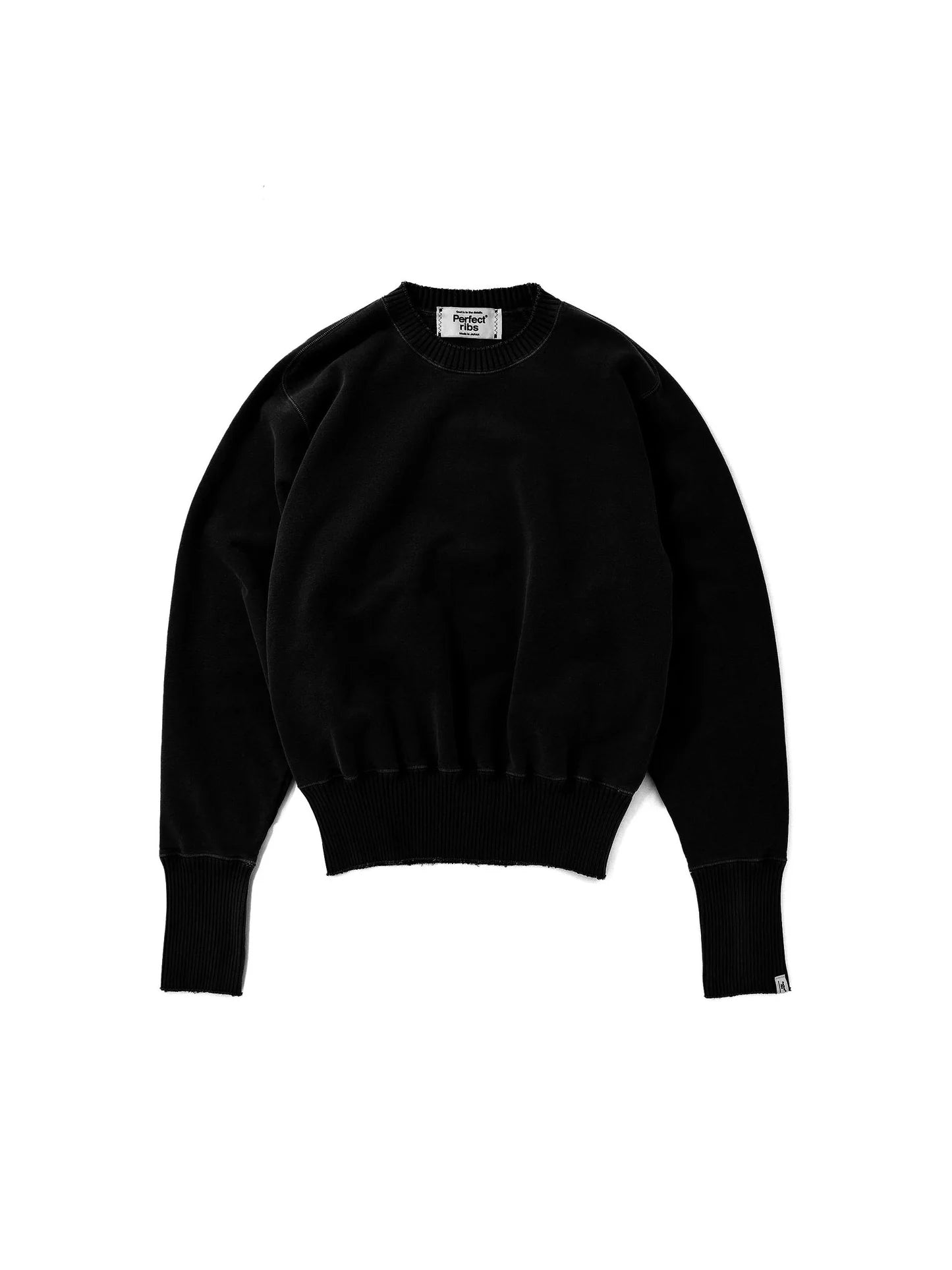 【Perfect ribs® - パーフェクトリブス】Crew Neck Sweat Shirts / Black(クルーネックスウェットシャツ/ブラック)