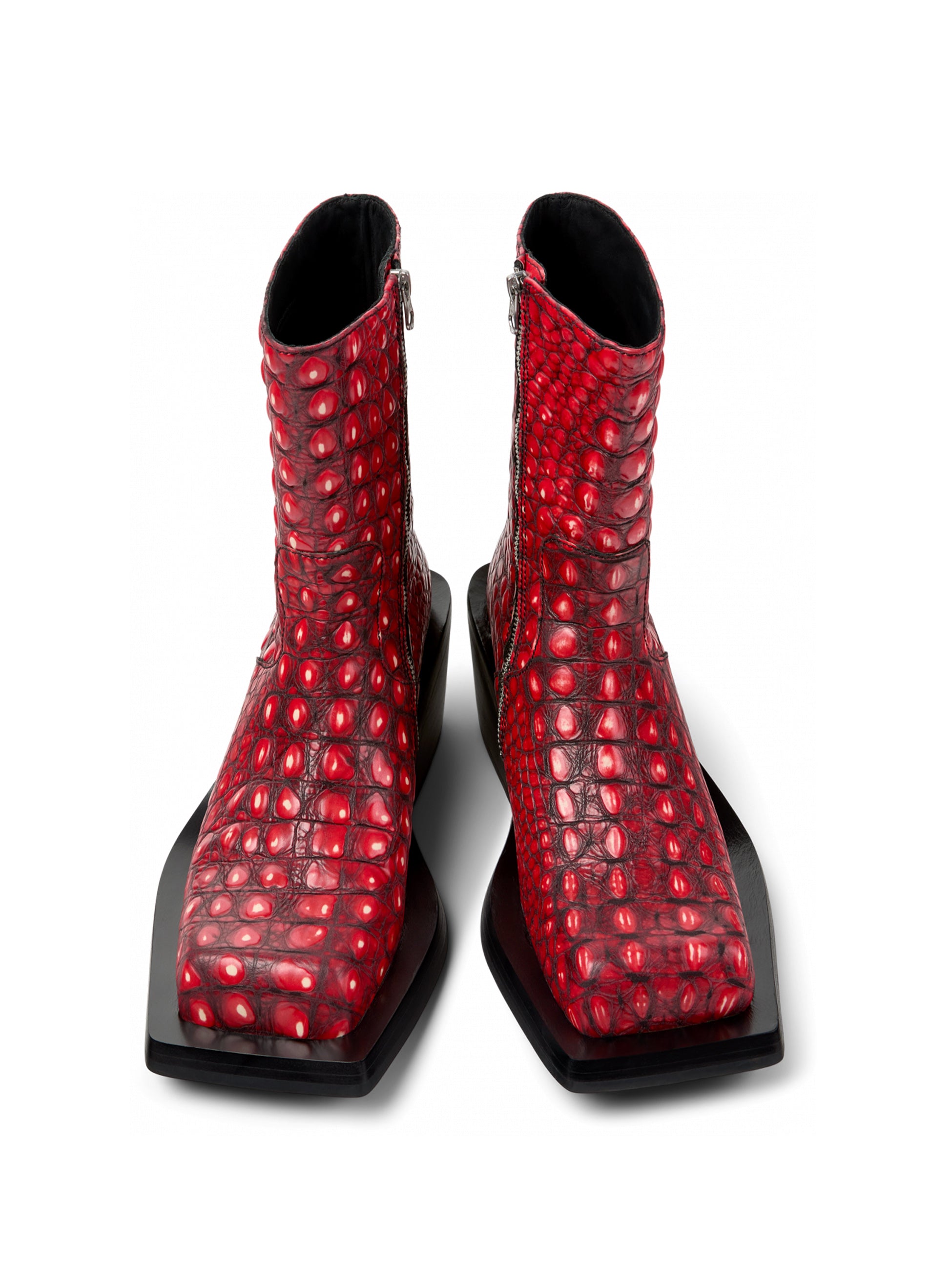 カンペール　メンズレザー ブーツ　41 赤 CAMPER LAB - カンペールラボ】QUETAL CROCO BARGO /QUETAL NEGRO RED