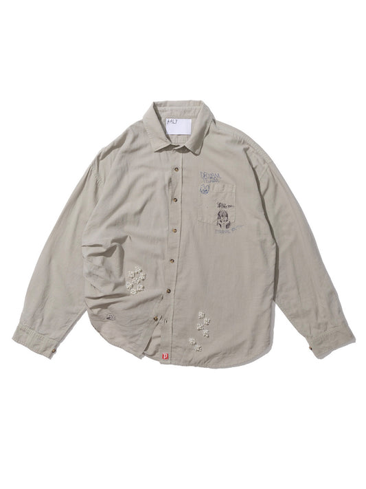 【PALY HOLLYWOOD - パリーハリウッド】PALY LONG SLEEVE SHIRT / GREY (シャツ/グレー)