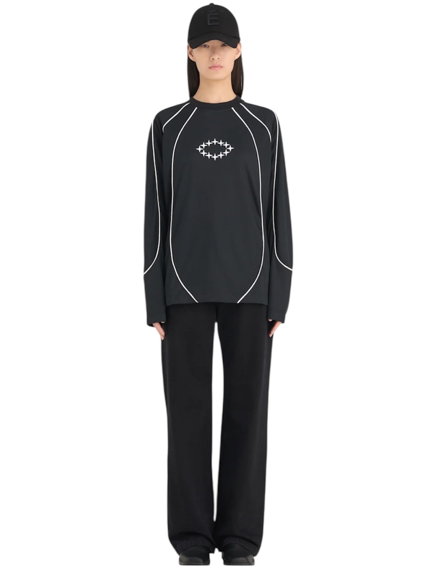 【Études studio - エチュード スタジオ】Soccer Long Sleeves T-Shirt Pique/ BLACK (ロングスリーブTEE/ブラック)