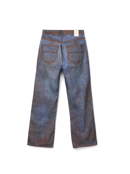【CAMPER LAB  - カンペールラボ】PAINT PRINT DENIM JEANS / TERRACOTTA-BLUE DENIM (デニム/テラコッタブルー)