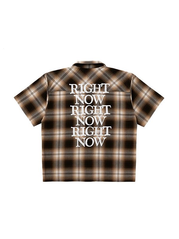 【RAFU×loosejoints】"RIGHT NOW" FLANNEL S/S SHIRTS(シャツ/ブラウン)