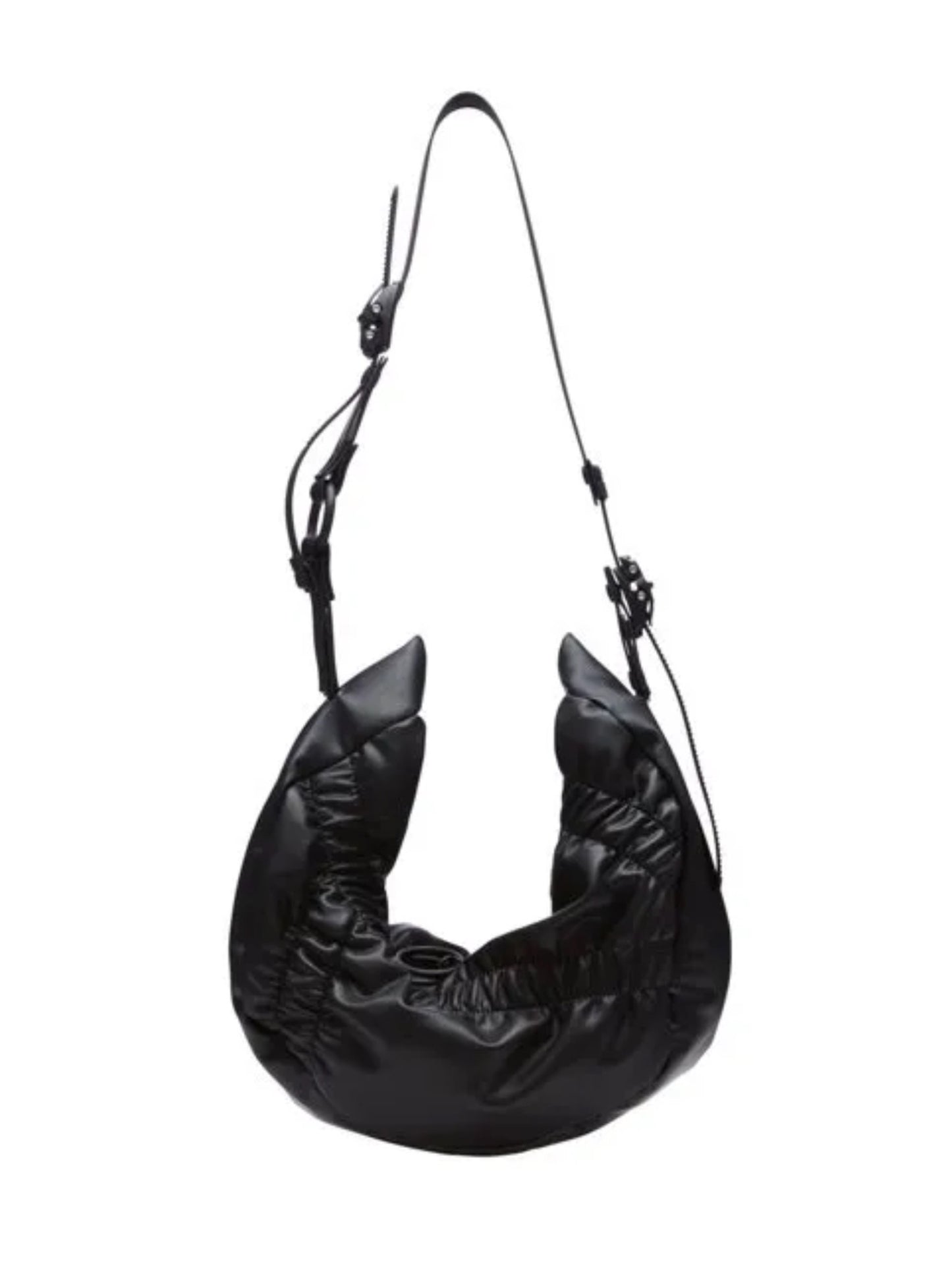 【INNERRAUM - インナーラム】OBJECT HM2 SMALL CRUNCH HALF MOON BAG / BLACK（バッグ / ブラック）