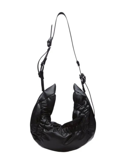 【INNERRAUM - インナーラム】OBJECT HM2 SMALL CRUNCH HALF MOON BAG / BLACK（バッグ / ブラック）