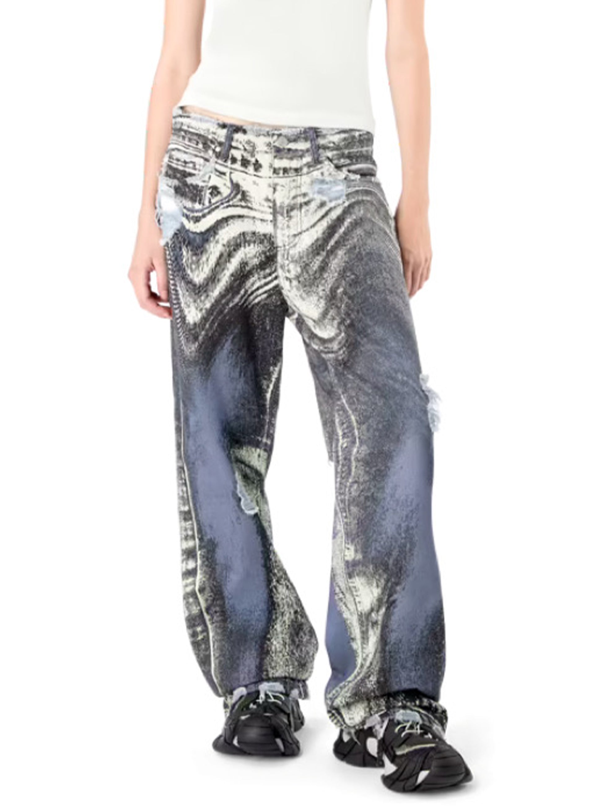CAMPER LAB - カンペールラボ】DISTORTED PRINT DISTRESSED DENIM
