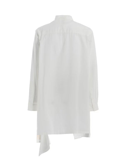 【Ground Y - グラウンドワイ】LIGHT COTTON TWILLL WASH ONC LEFT FRONT CUT-OUT SHIRT / WHITE(シャツ/ホワイト)