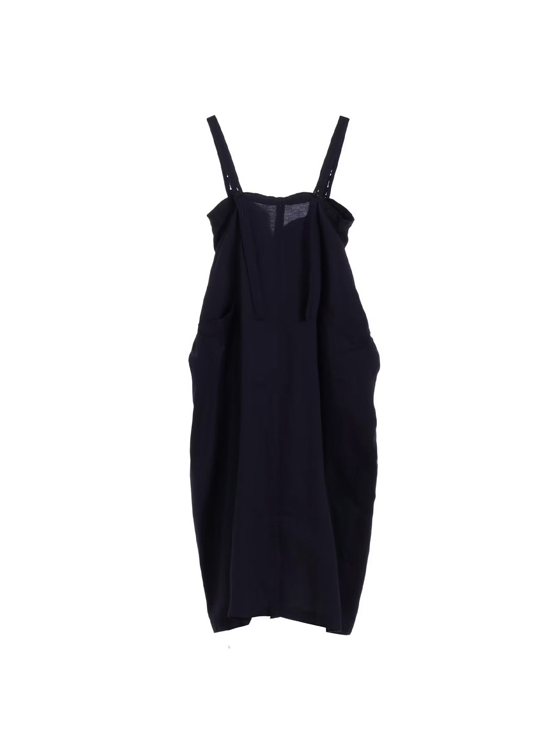 【Y's - ワイズ】Y's BORN PRODUT THIN COTTON TWILL ASYMMETERIC SHOULDER STRAP DRESS /NAVY(ドレス/ネイビー)