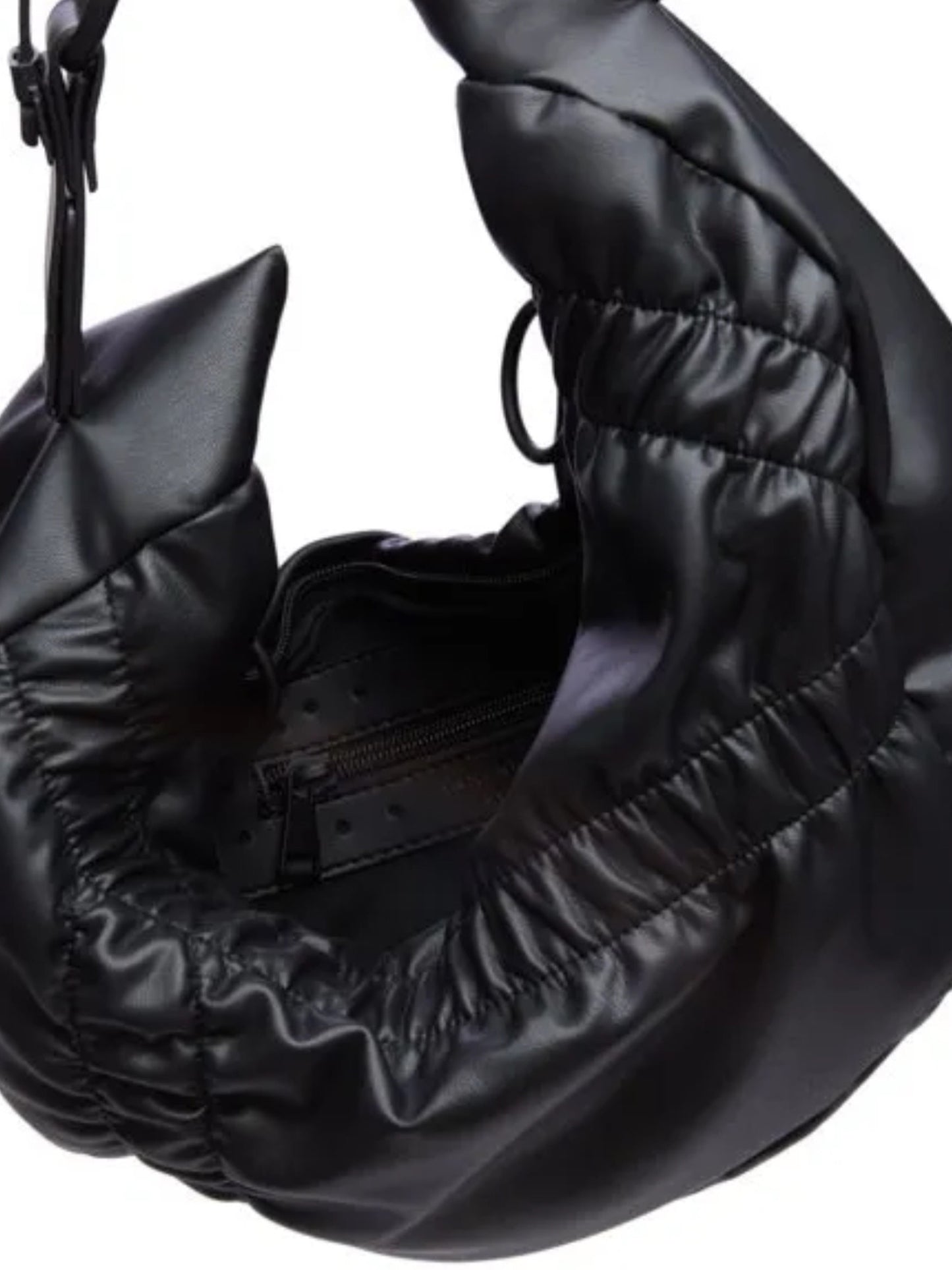 【INNERRAUM - インナーラム】OBJECT HM2 SMALL CRUNCH HALF MOON BAG / BLACK（バッグ / ブラック）