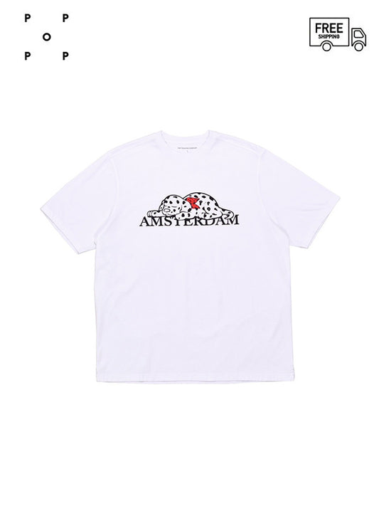 【POP TRADING COMPANY - ポップ トレーディング カンパニー】Pop amsterdam t-shirt(Tシャツ/ホワイト)