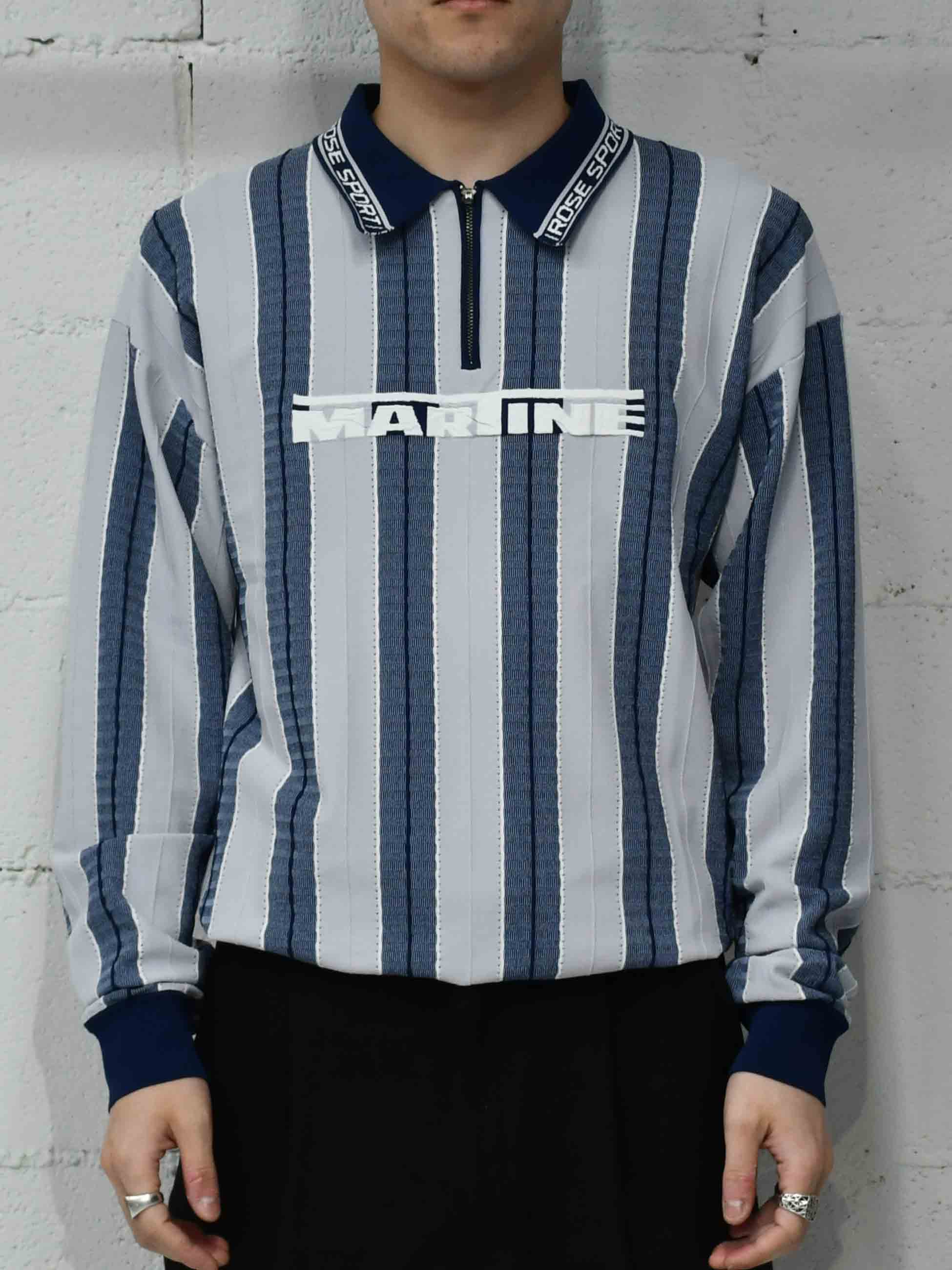 Martine Rose - マーティンローズ】LOGO POLO / GREY BLUE (ポロシャツ
