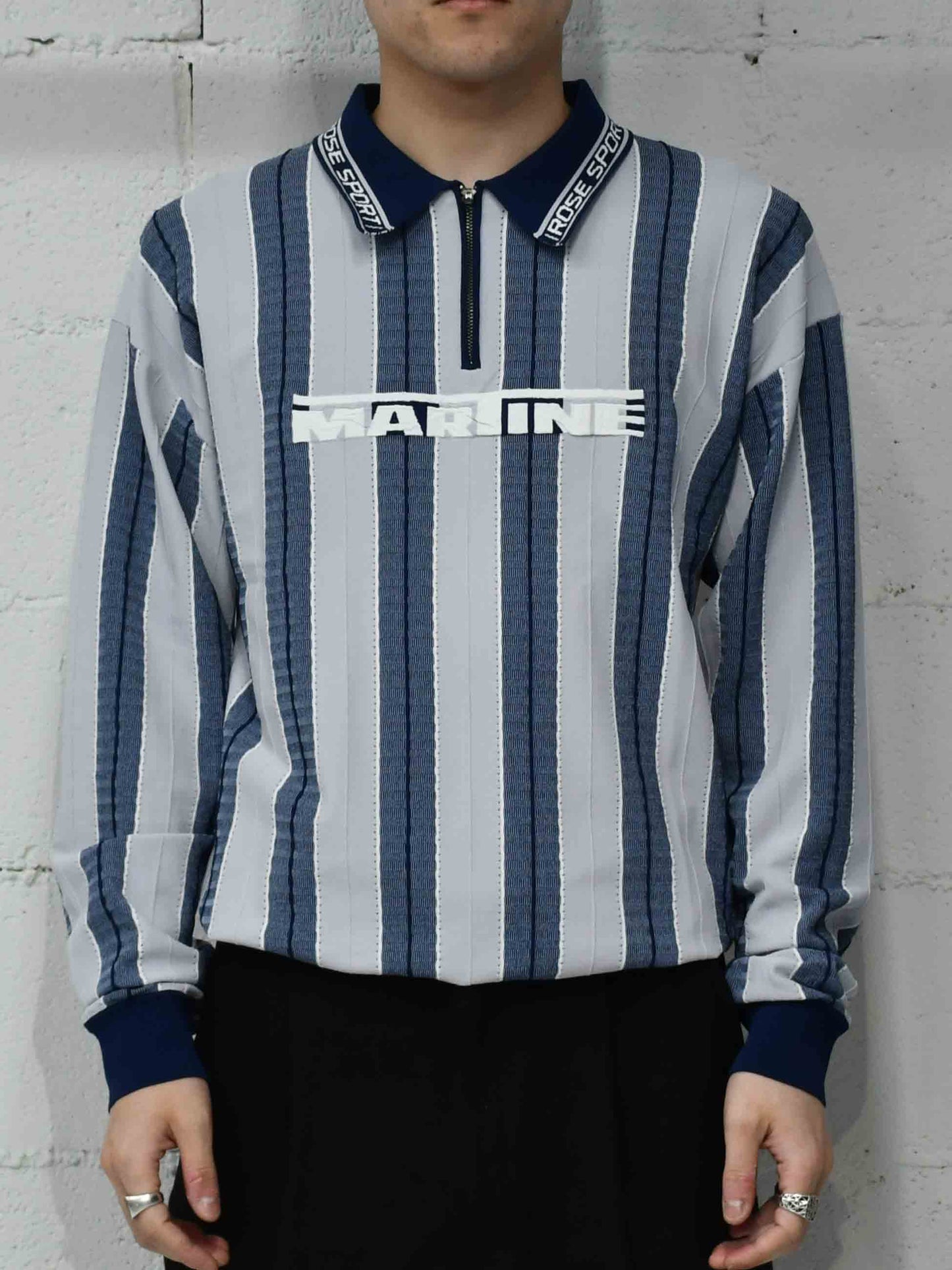 【Martine Rose  - マーティンローズ】LOGO POLO / GREY BLUE  (ポロシャツ/グレーブルー)