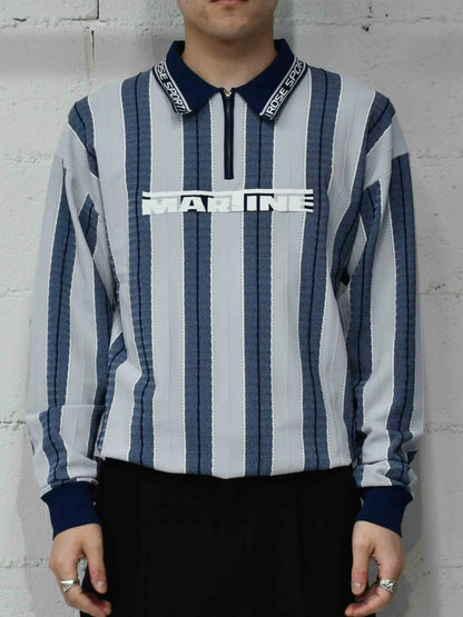 【Martine Rose  - マーティンローズ】LOGO POLO / GREY BLUE  (ポロシャツ/グレーブルー)
