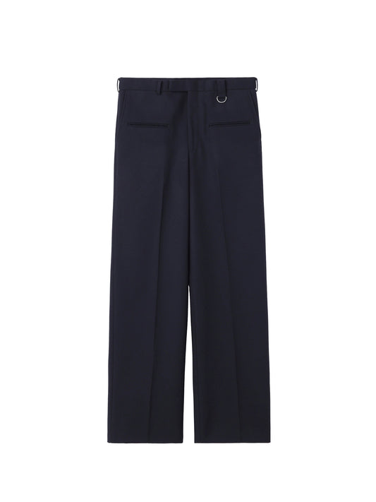 【JOHN LAWRENCE SULLIVAN - ジョンローレンスサリバン】WOOL BARATHEA WIDE TROUSERS (スラックス/ブラック)