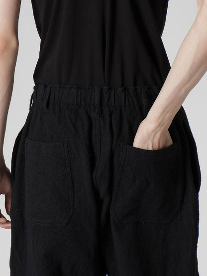 【Y's for men - ワイズフォーメン】"Y's for men × MASSES" SHRINK SERGE WAIST ELASTIC PANTS(パンツ/ブラック)