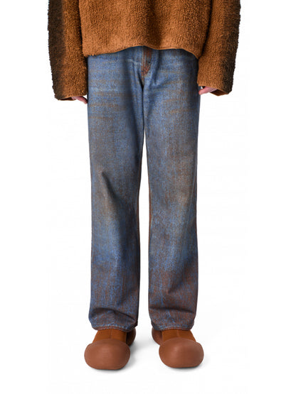 【CAMPER LAB  - カンペールラボ】PAINT PRINT DENIM JEANS / TERRACOTTA-BLUE DENIM (デニム/テラコッタブルー)