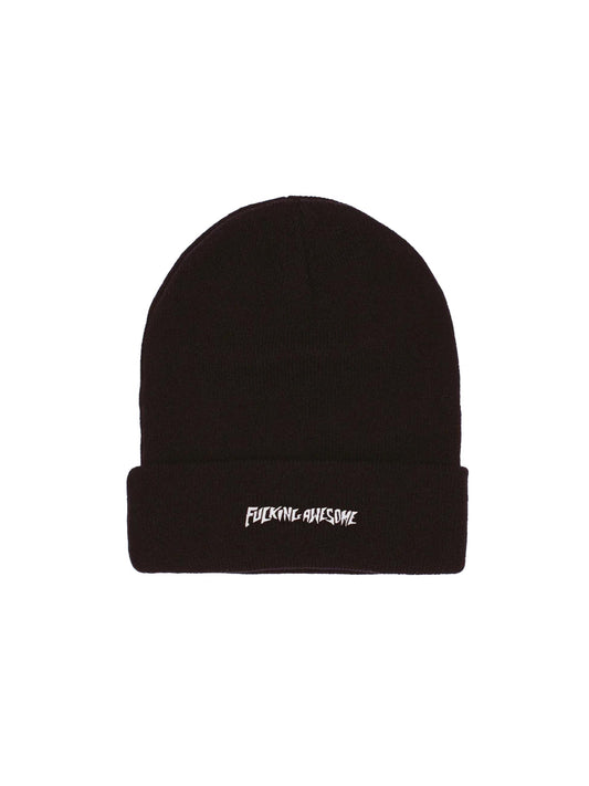 【Fucking Awesome- ファッキングオーサム】Metal Stamp Logo Cuff Beanie / BLACK（ビーニー/ブラック)
