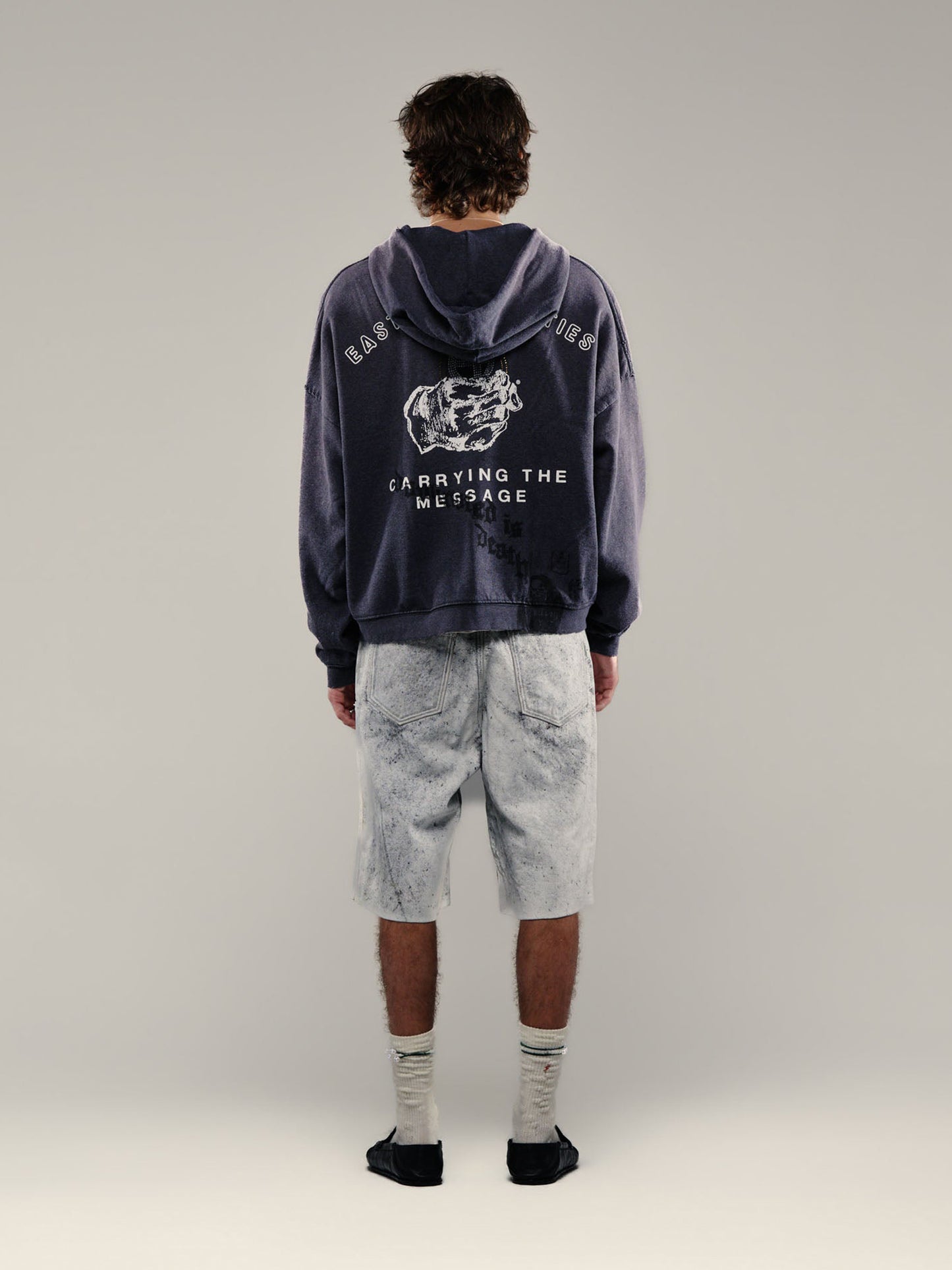 【PALY HOLLYWOOD - パリーハリウッド】CARRYING THE MESSAGE ZIP HOODIE / BLACK(フーディー/ブラック)